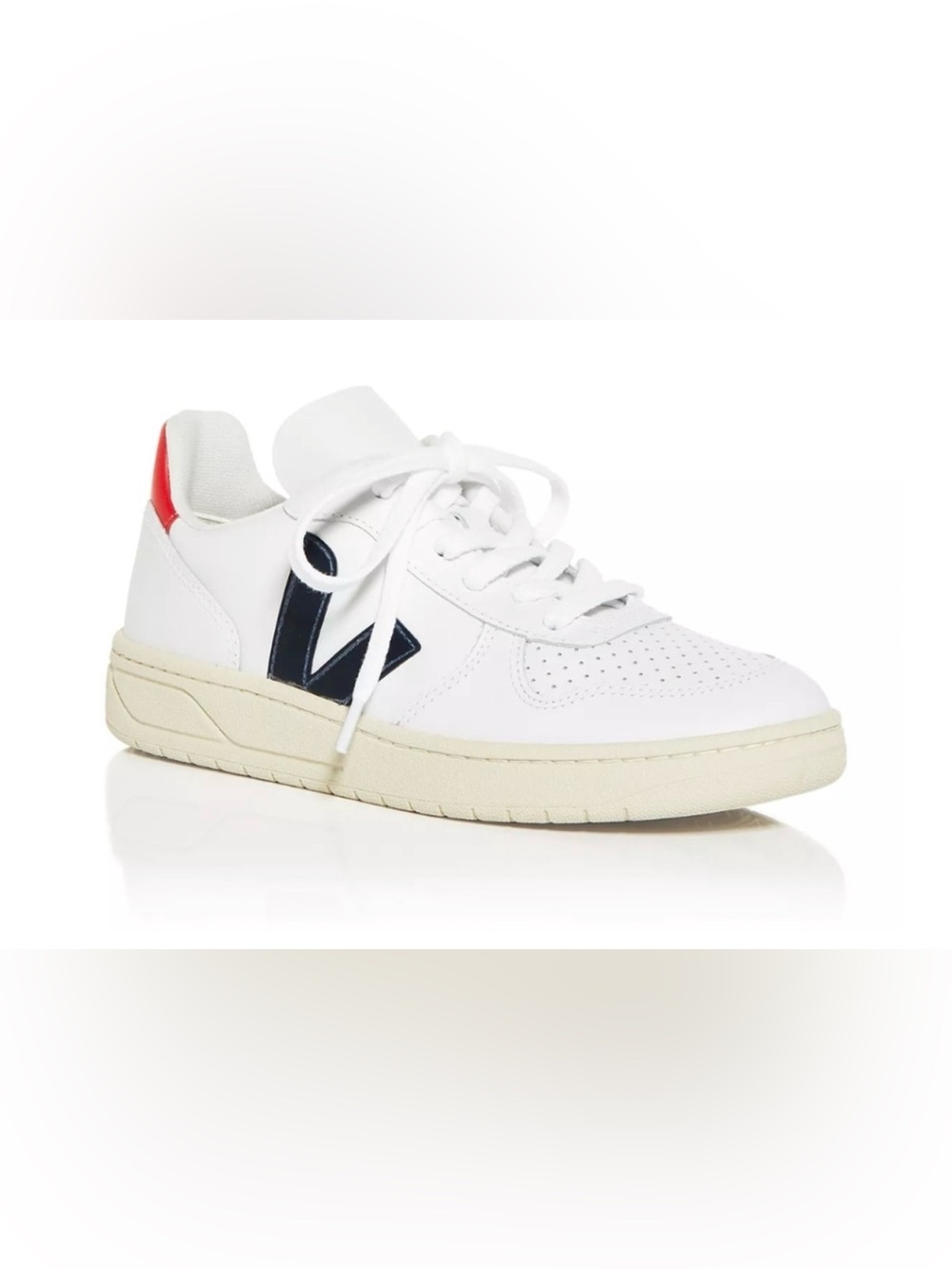 Veja V-10 White Sneaker with Navy & Red (US9/EU40)